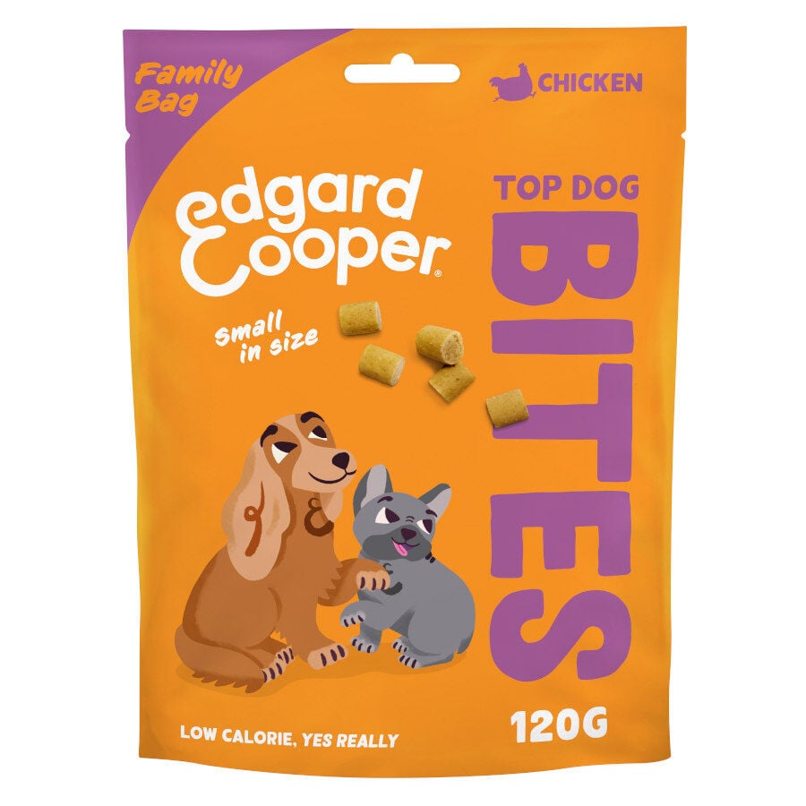 120 g Edgard & Cooper Bocaditos Mini de Pollo snack para perros, , large indicador imagen numero 1